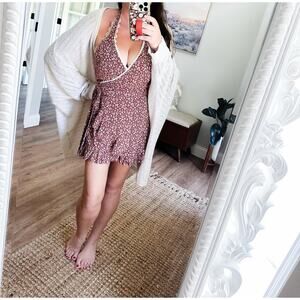 Cottage Garden Strolls blooming floral halter skirted romper playsuit